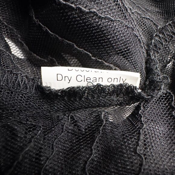 Mesh Ribbon Trim Sheer Mini Dress Medium Large Gothic Whimsigoth Fairy Grunge - Picture 16 of 16